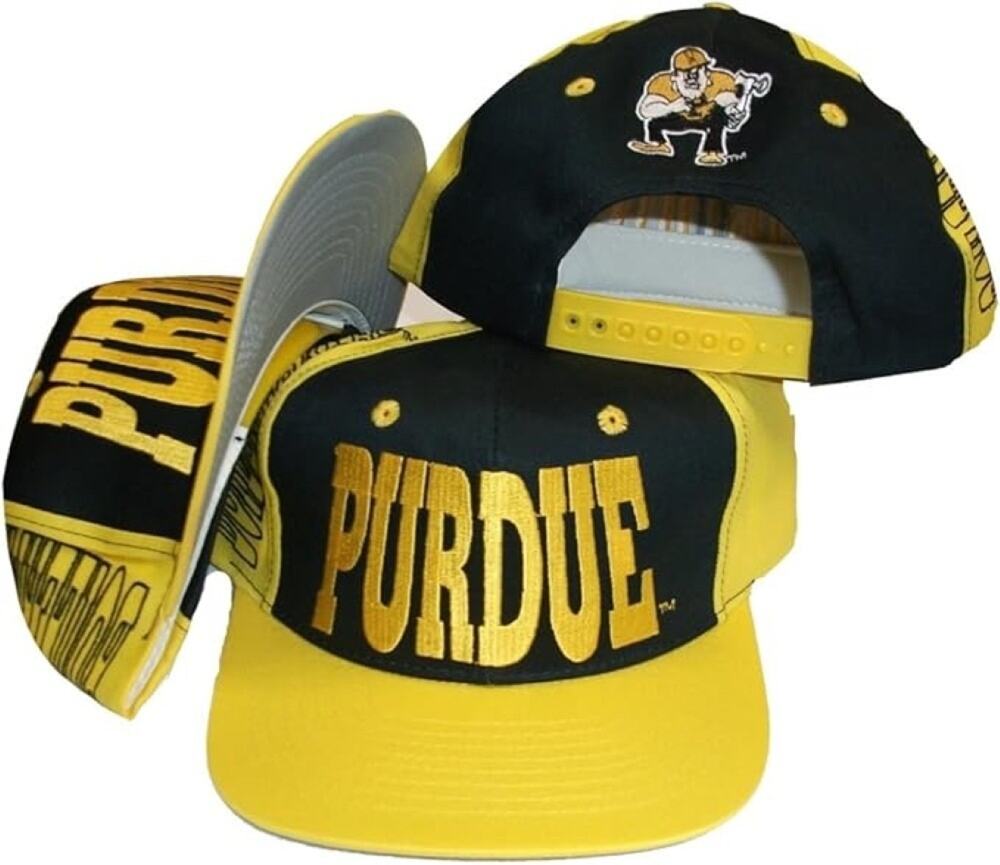Vintage Purdue Boilermakers Deadstock Yellow/Black 1990s Snapback - NWT